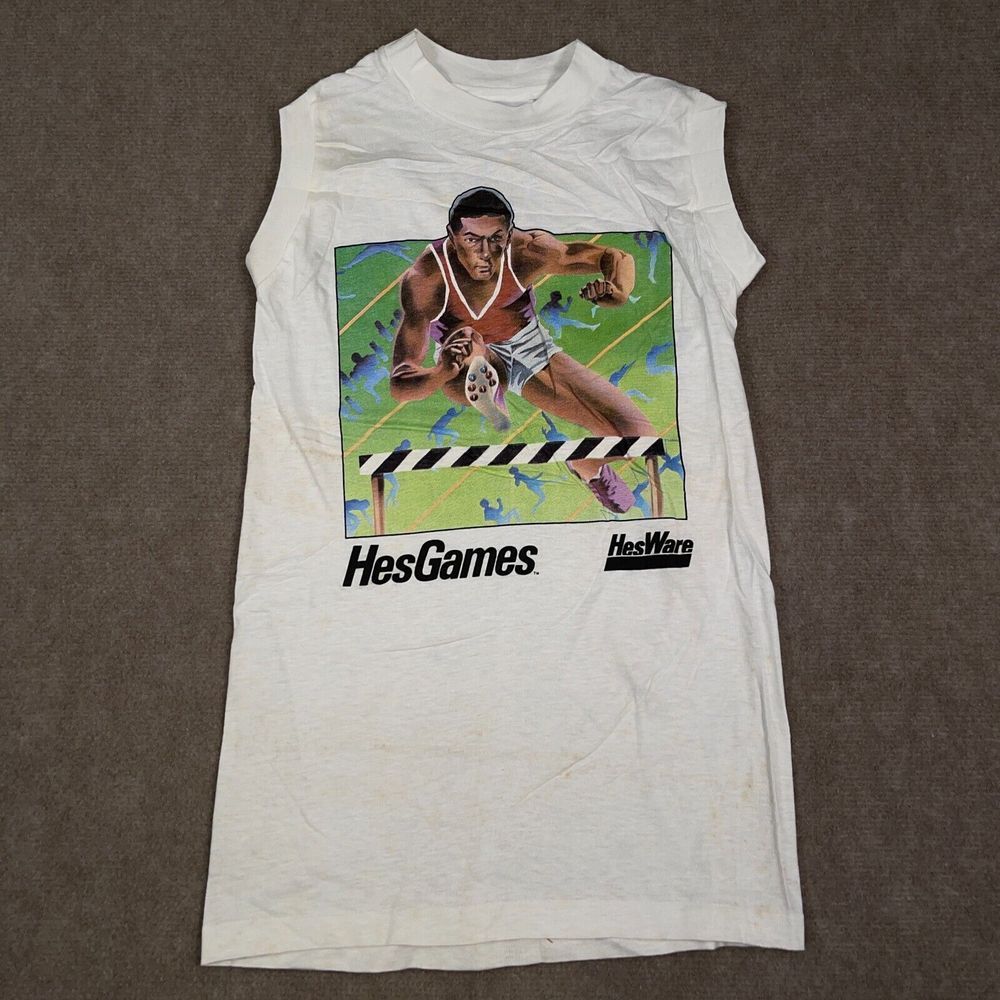 HESware Hes Games for Commodore 64 Muscle T Shirt Sleeveless Tank Top Sz S *READ